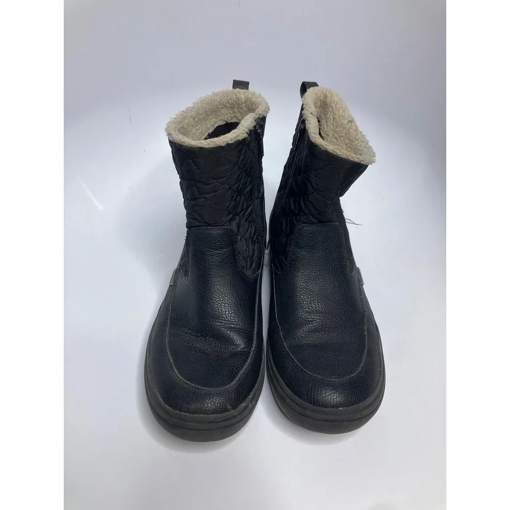 Merrell Waterproof Boots Women Size 9 Black Good Quilted Faux Fur Lining J81290